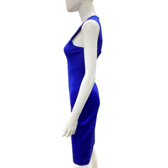 NWT St. John Dress Women’s Size 0 Fine Knit Sleeveless Hour Glass Cobalt Blue - Picture 3 of 6